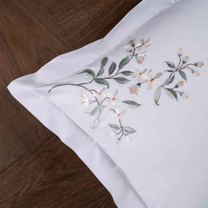 Cặp gối viền bèo- Cotton satin 400TC Garden Fantasy 50x70cm